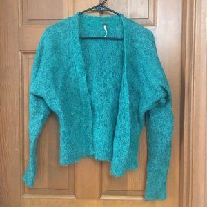 Free People Green Mohair Cardigan, XS